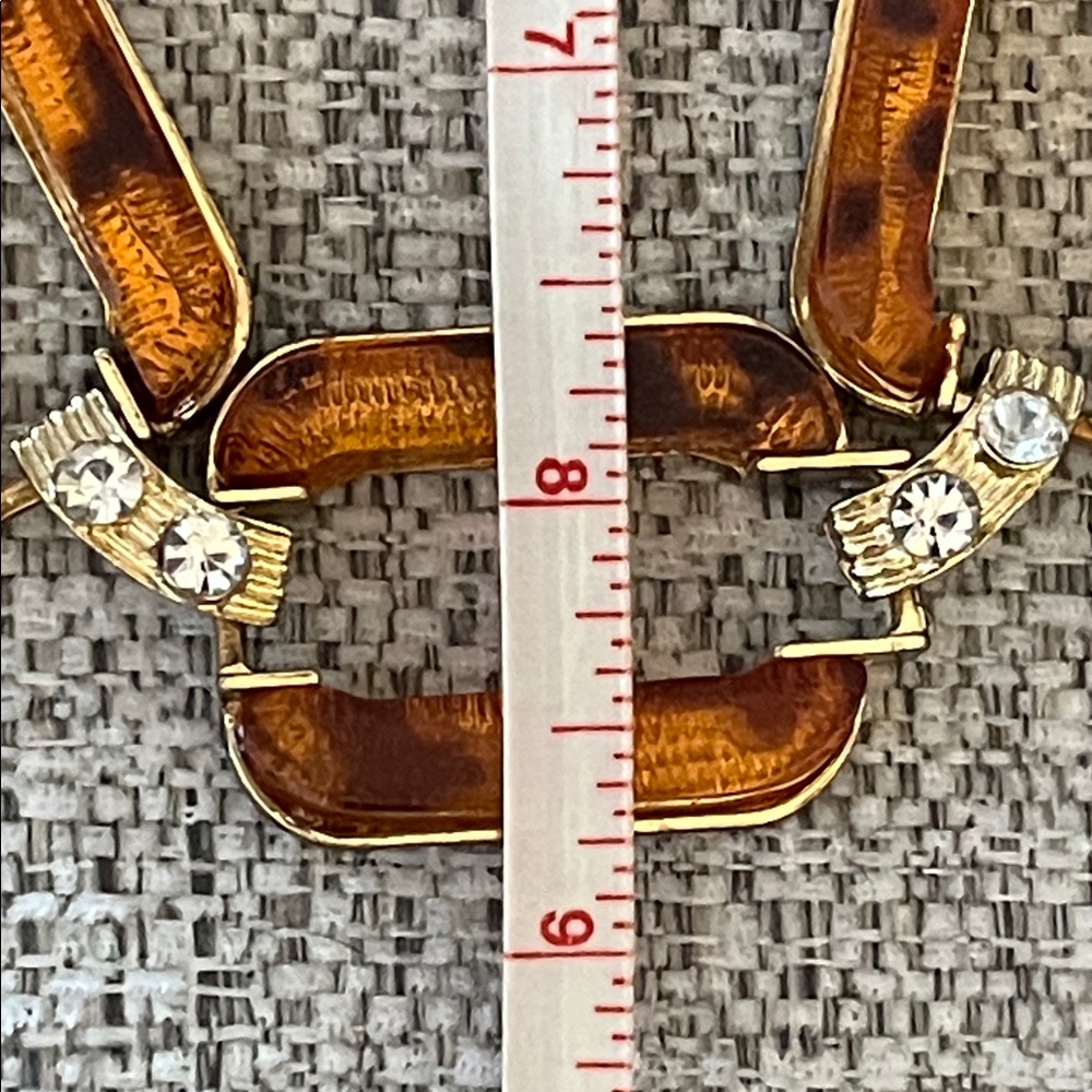 New York & Company Runway Style‎ Faux Tortoiseshell Large Link Necklace - Picture 6 of 7